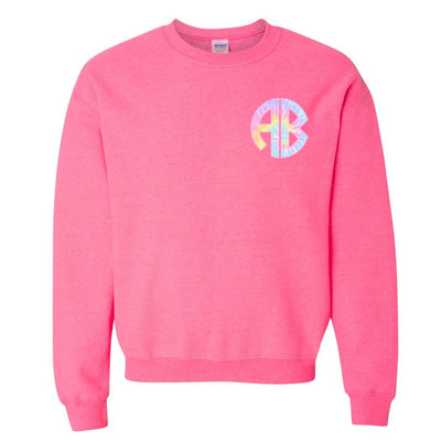 Monogrammed 'Tie Dye' Big Print Crewneck Sweatshirt - United Monograms