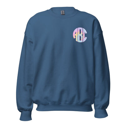 Monogrammed 'Tie Dye' Big Print Crewneck Sweatshirt - United Monograms