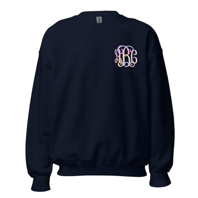 Monogrammed 'Tie Dye' Big Print Crewneck Sweatshirt - United Monograms
