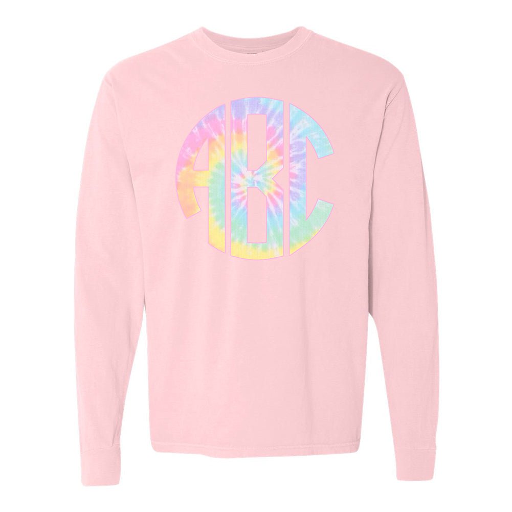Monogrammed 'Tie Dye' Big Print Long Sleeve T-Shirt - United Monograms
