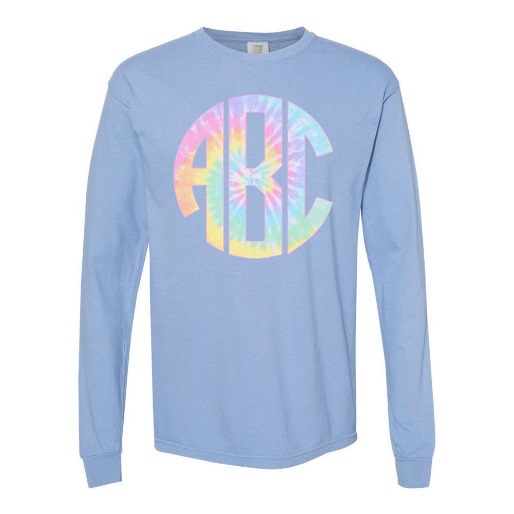 Monogrammed 'Tie Dye' Big Print Long Sleeve T-Shirt - United Monograms