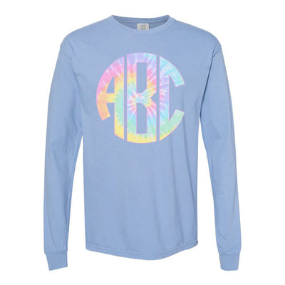Monogrammed 'Tie Dye' Big Print Long Sleeve T-Shirt - United Monograms