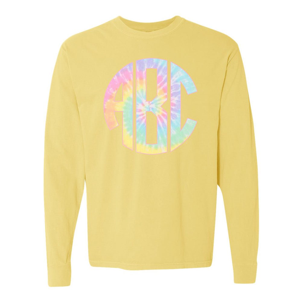 Monogrammed 'Tie Dye' Big Print Long Sleeve T-Shirt - United Monograms