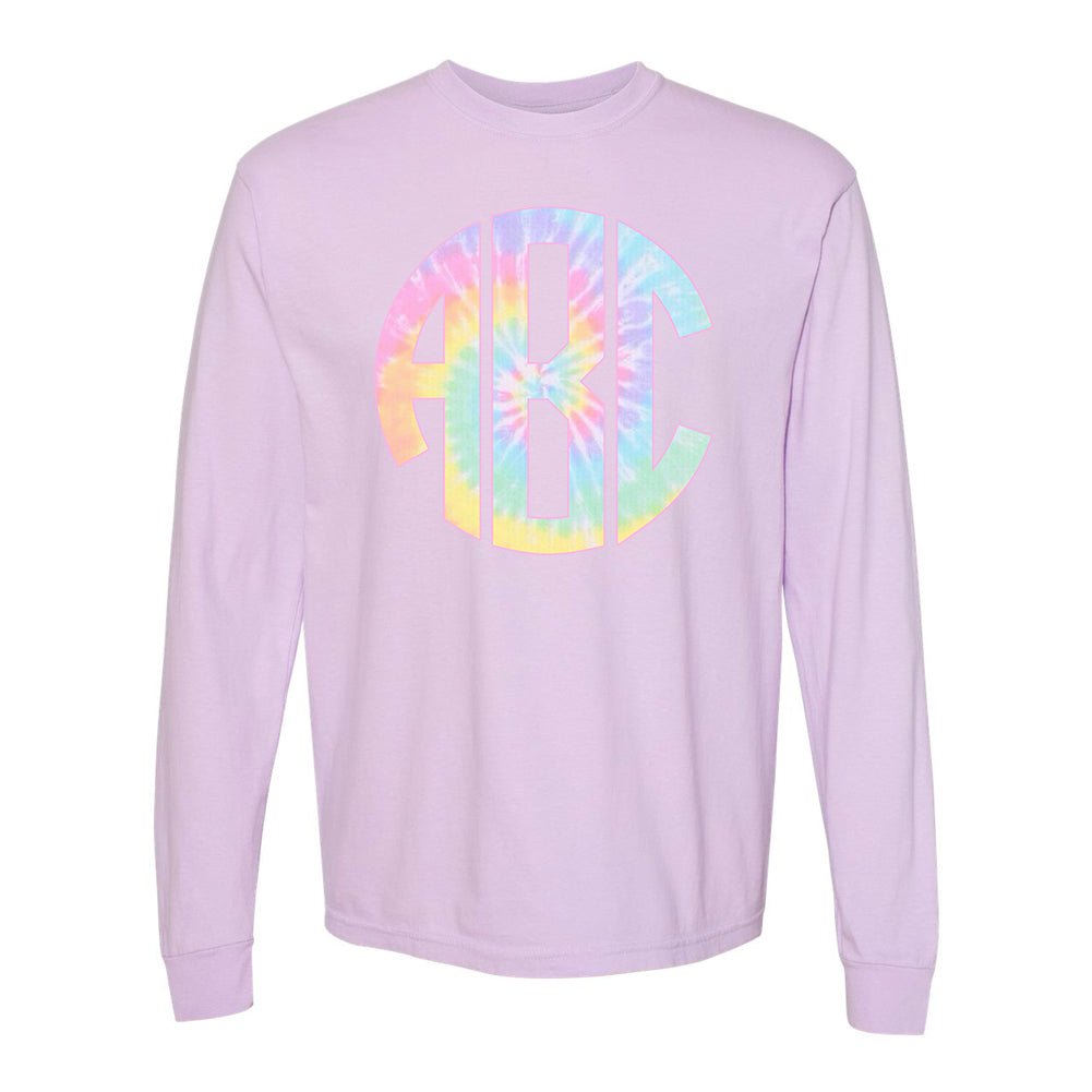 Monogrammed 'Tie Dye' Big Print Long Sleeve T-Shirt - United Monograms