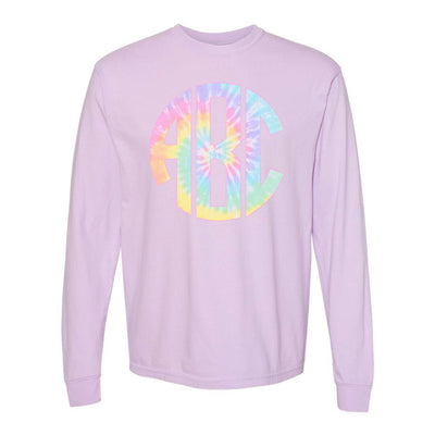 Monogrammed 'Tie Dye' Big Print Long Sleeve T-Shirt - United Monograms