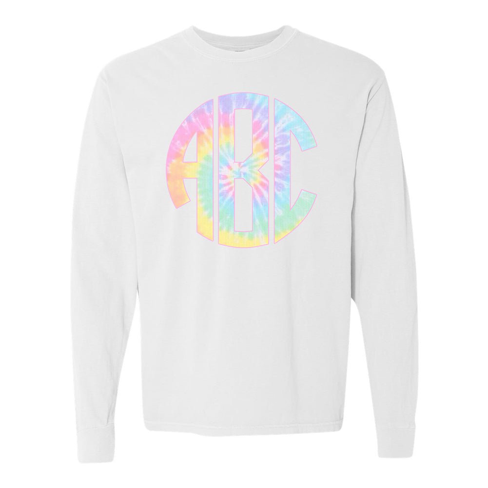 Monogrammed 'Tie Dye' Big Print Long Sleeve T-Shirt - United Monograms