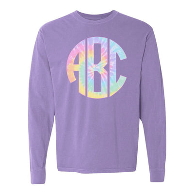 Monogrammed 'Tie Dye' Big Print Long Sleeve T-Shirt - United Monograms