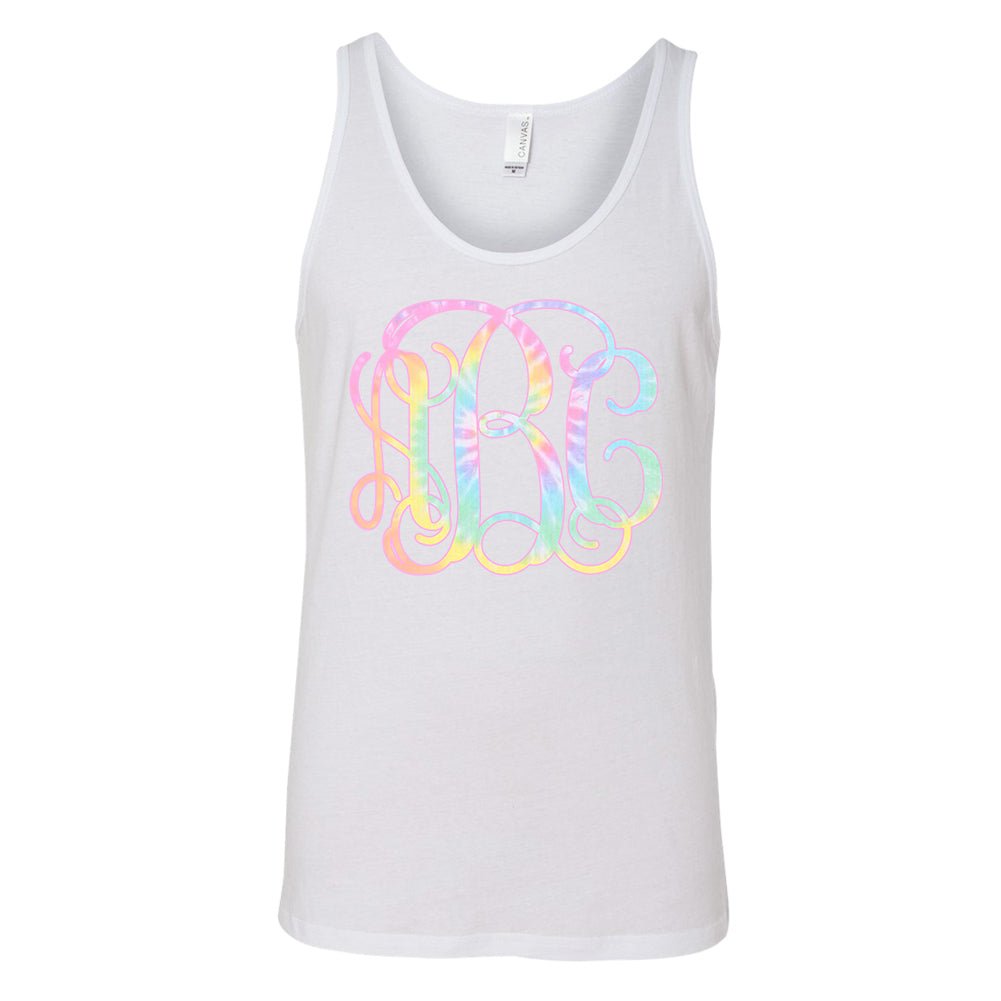 Monogrammed 'Tie Dye' Big Print Premium Tank Top - United Monograms