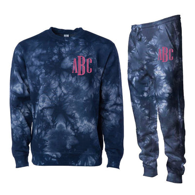 Monogrammed Tie Dye Crewneck Jogger Set Package - United Monograms
