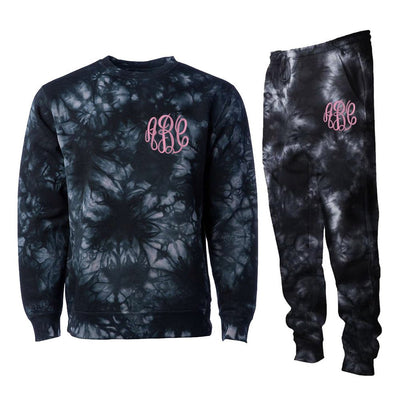 Monogrammed Tie Dye Crewneck Jogger Set Package - United Monograms