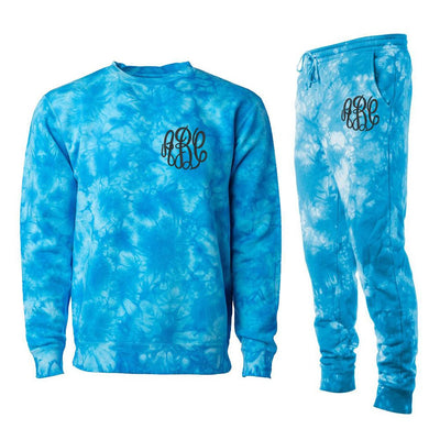Monogrammed Tie Dye Crewneck Jogger Set Package - United Monograms