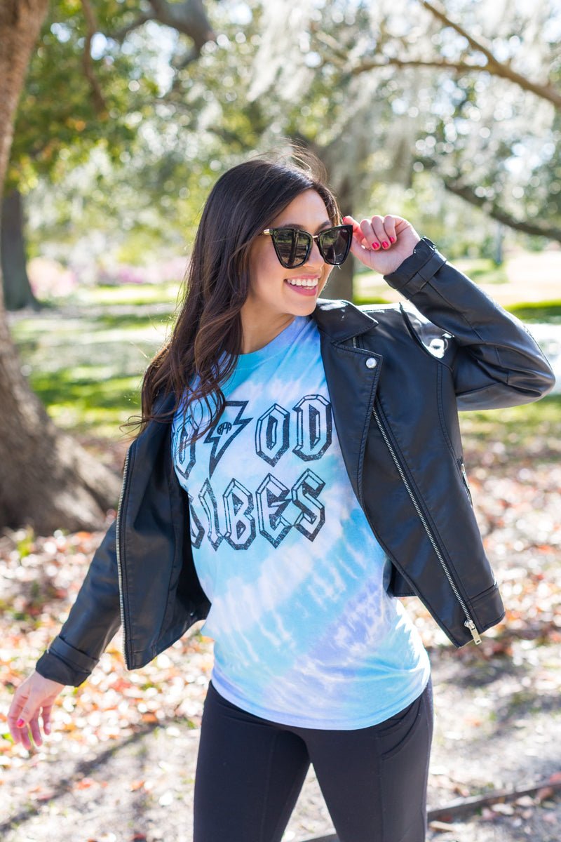 Monogrammed 'Tie Dye Good Vibes' T-Shirt - United Monograms