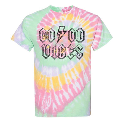 Monogrammed 'Tie Dye Good Vibes' T-Shirt - United Monograms
