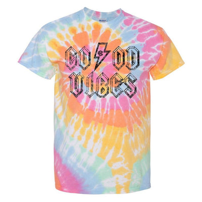 Monogrammed 'Tie Dye Good Vibes' T-Shirt - United Monograms