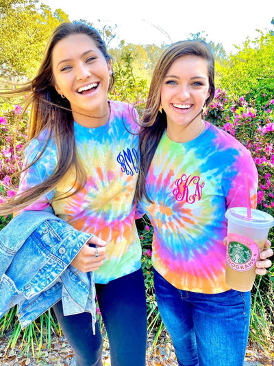 Monogrammed Tie Dye Long Sleeve T-Shirt - United Monograms