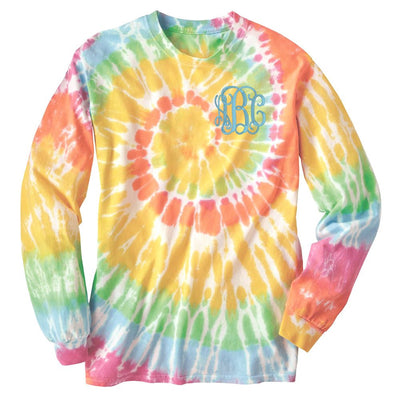 Monogrammed Tie Dye Long Sleeve T-Shirt - United Monograms
