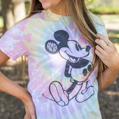 Monogrammed 'Tie Dye Mickey' T-Shirt - United Monograms