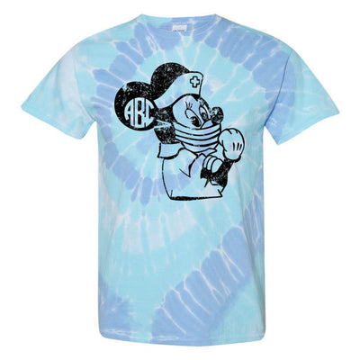 Monogrammed 'Tie Dye Minnie Nurse' T-Shirt - United Monograms