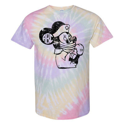 Monogrammed 'Tie Dye Minnie Nurse' T-Shirt - United Monograms