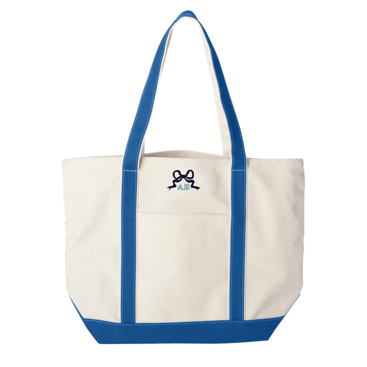 Monogrammed 'Tiny Bow' Canvas Boat Tote - United Monograms