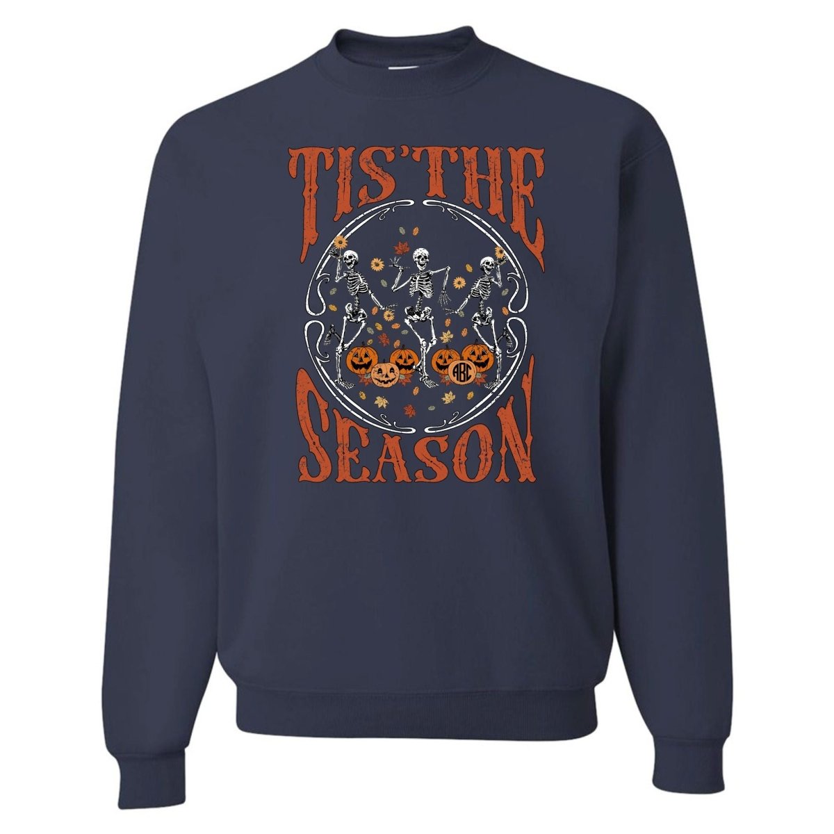 Monogrammed 'Tis The Season Skeletons' Crewneck Sweatshirt - United Monograms