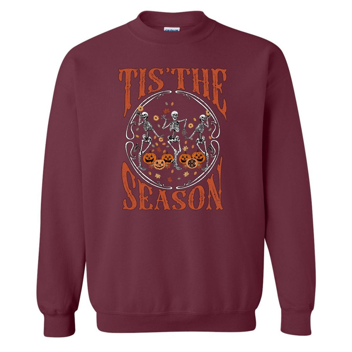 Monogrammed 'Tis The Season Skeletons' Crewneck Sweatshirt - United Monograms