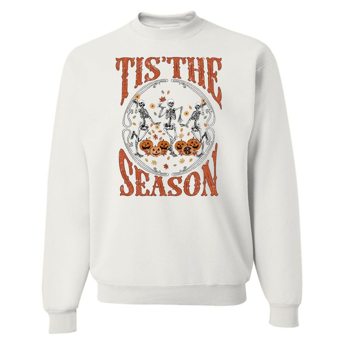 Monogrammed 'Tis The Season Skeletons' Crewneck Sweatshirt - United Monograms