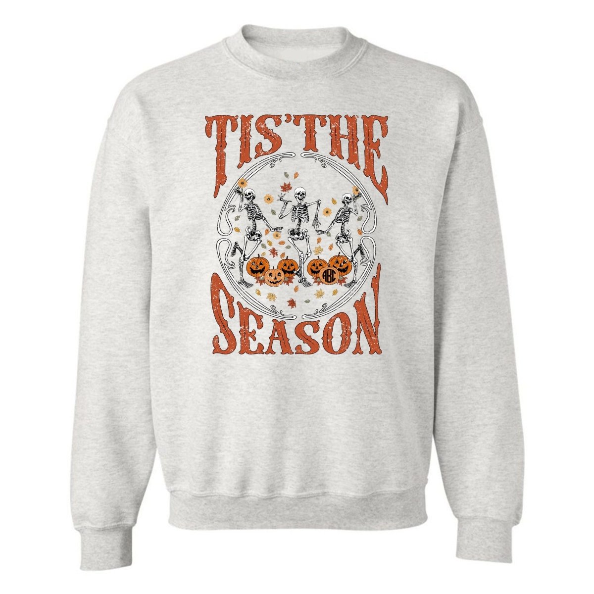 Monogrammed 'Tis The Season Skeletons' Crewneck Sweatshirt - United Monograms