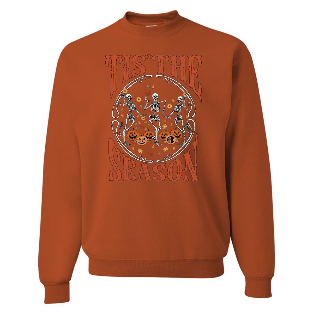 Monogrammed 'Tis The Season Skeletons' Crewneck Sweatshirt - United Monograms