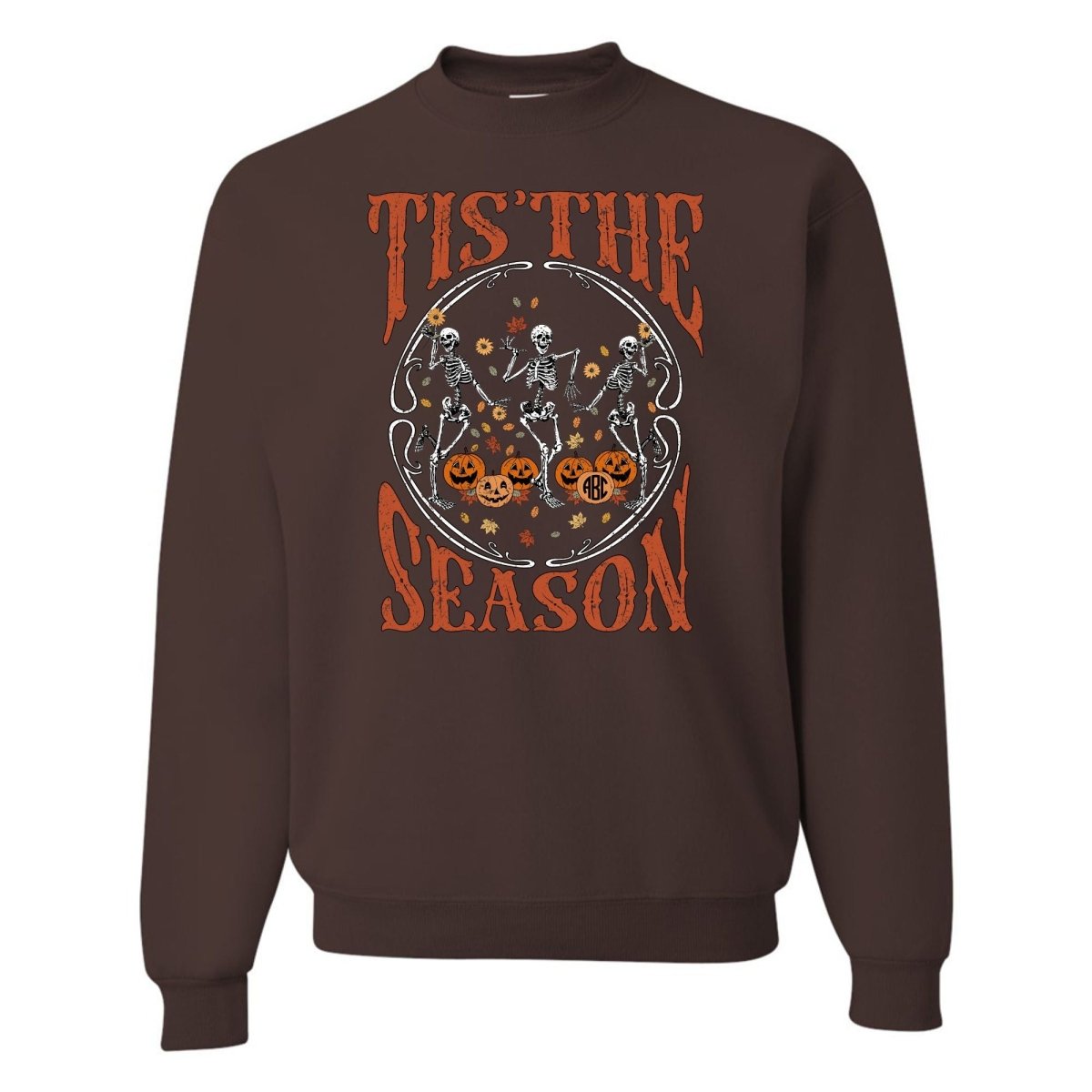 Monogrammed 'Tis The Season Skeletons' Crewneck Sweatshirt - United Monograms