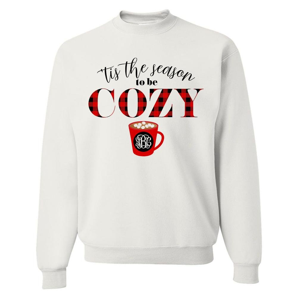 Monogrammed 'Tis The Season To Be Cozy' Crewneck Sweatshirt - United Monograms