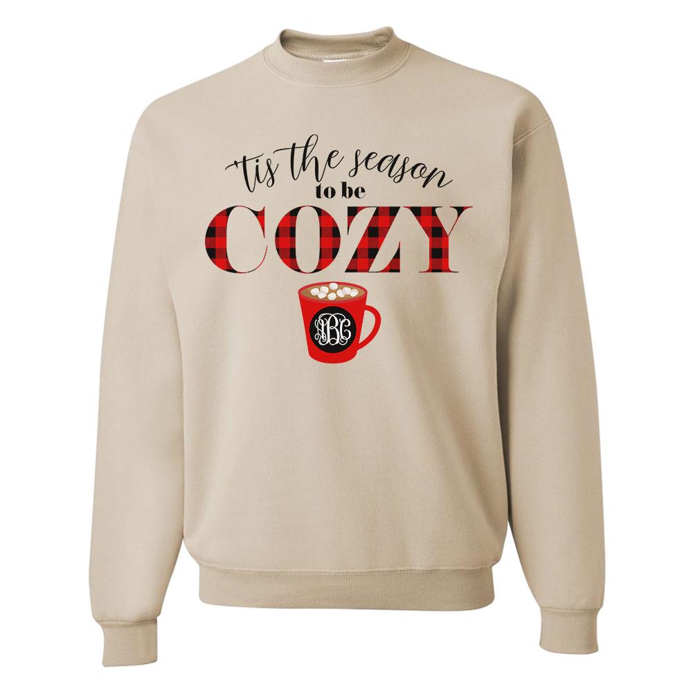 Monogrammed 'Tis The Season To Be Cozy' Crewneck Sweatshirt - United Monograms