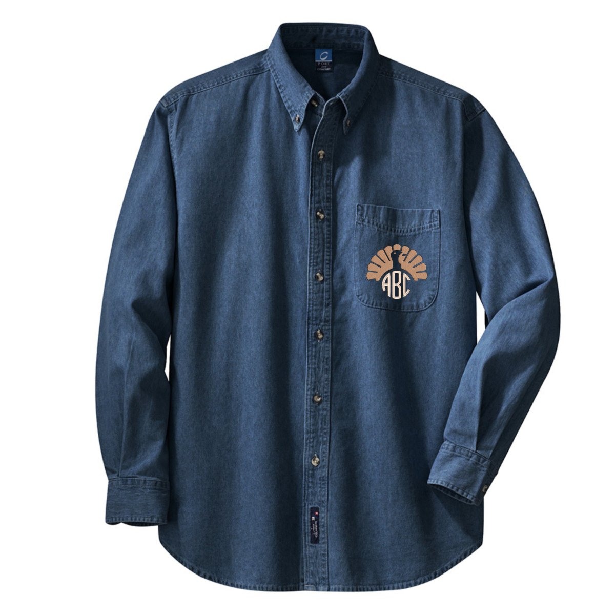 Monogrammed Turkey Oversized Denim Long Sleeve - United Monograms