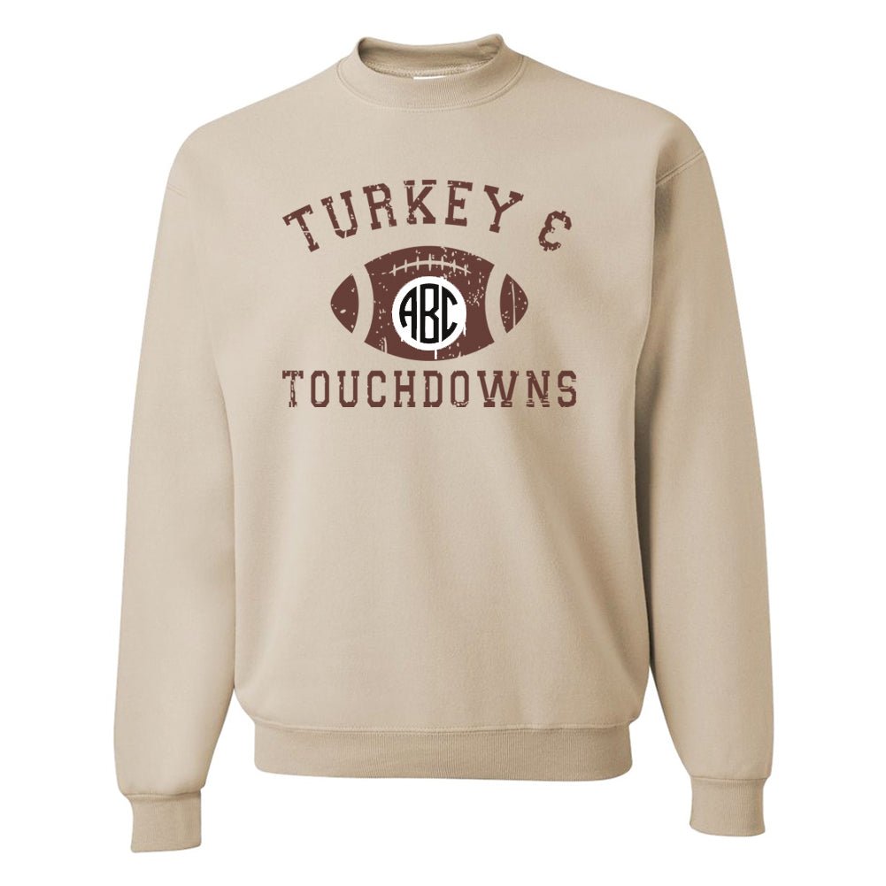 Monogrammed 'Turkey & Touchdowns' Crewneck Sweatshirt - United Monograms