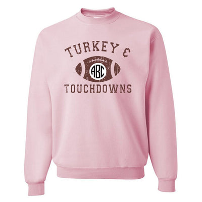 Monogrammed 'Turkey & Touchdowns' Crewneck Sweatshirt - United Monograms