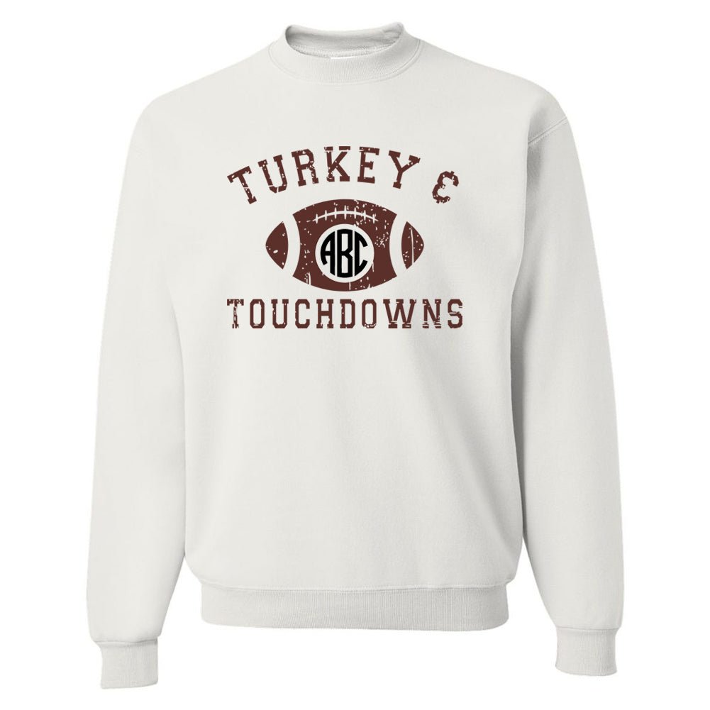 Monogrammed 'Turkey & Touchdowns' Crewneck Sweatshirt - United Monograms