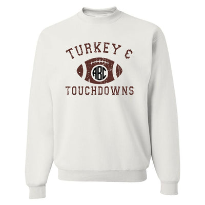 Monogrammed 'Turkey & Touchdowns' Crewneck Sweatshirt - United Monograms