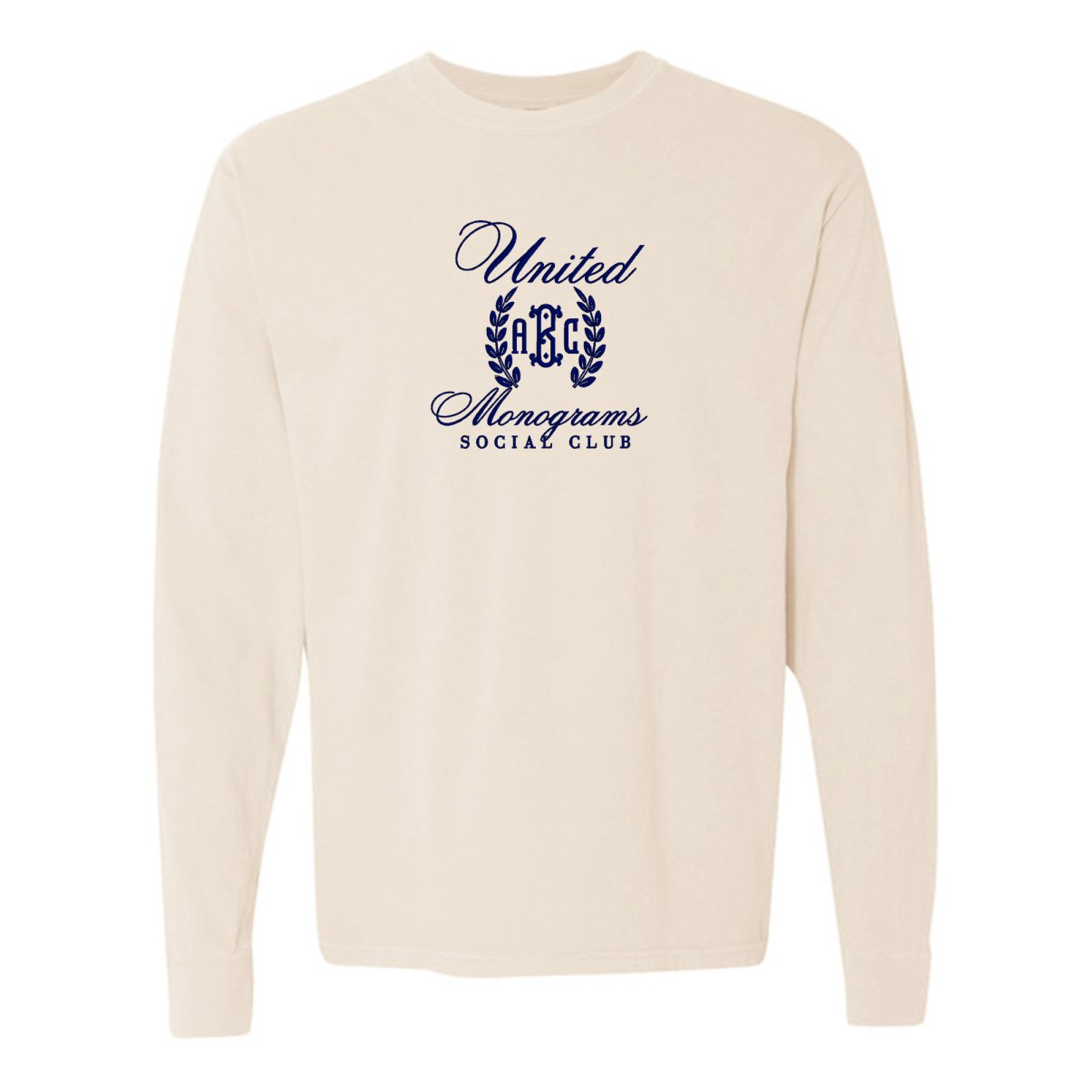 Monogrammed 'UM Social Club' Embroidered Long Sleeve - United Monograms