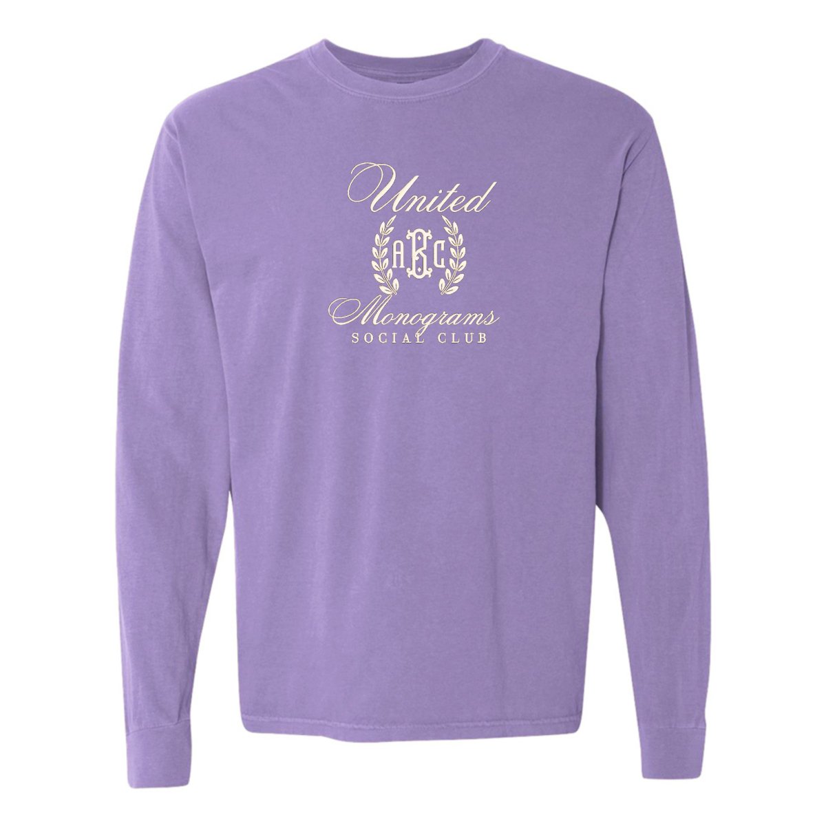 Monogrammed 'UM Social Club' Embroidered Long Sleeve - United Monograms