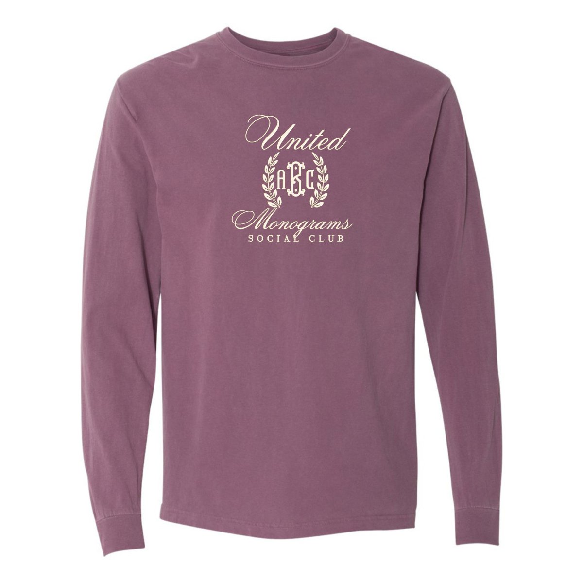 Monogrammed 'UM Social Club' Embroidered Long Sleeve - United Monograms