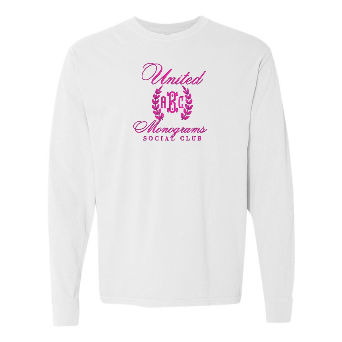 Monogrammed 'UM Social Club' Embroidered Long Sleeve - United Monograms