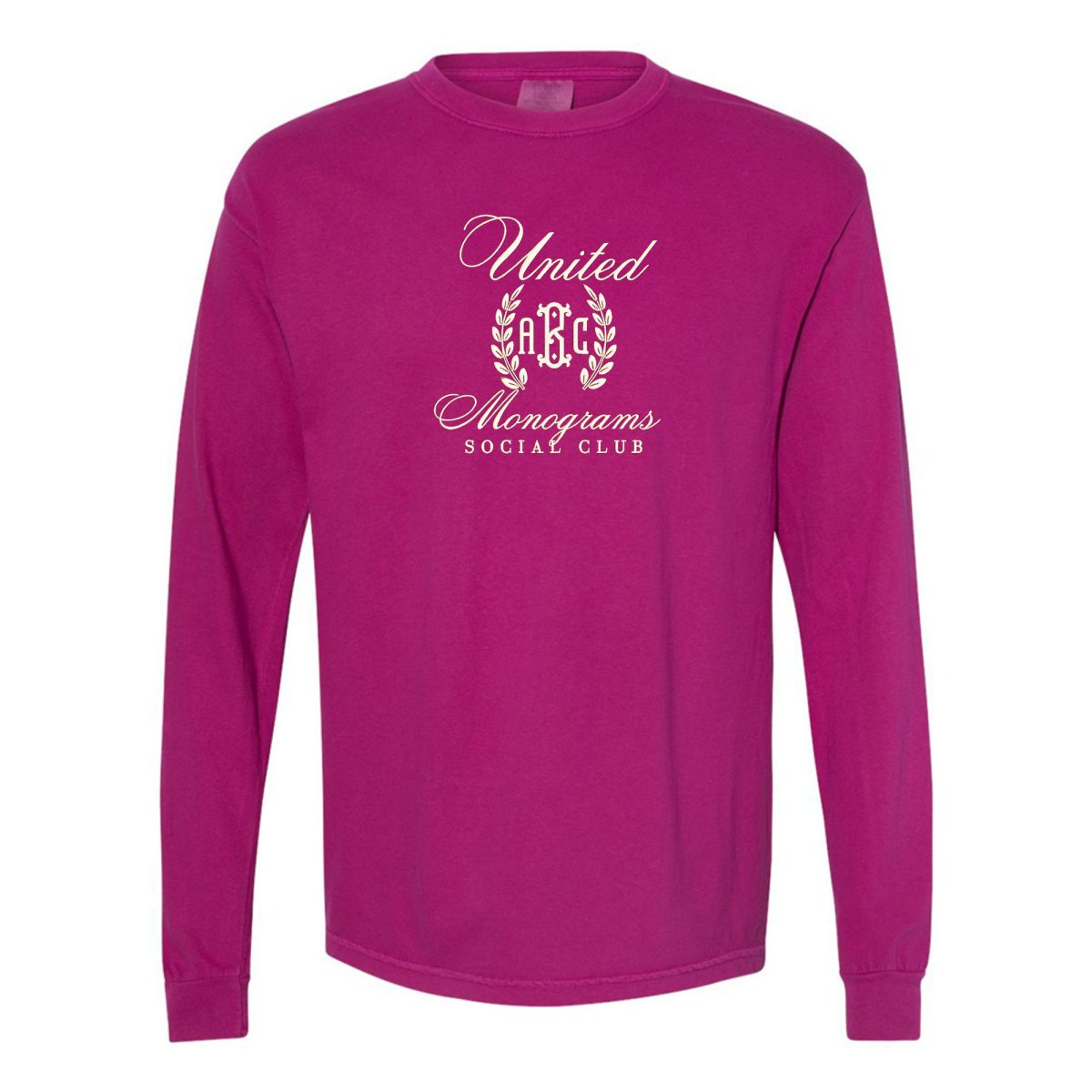 Monogrammed 'UM Social Club' Embroidered Long Sleeve - United Monograms