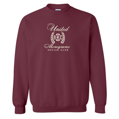 Monogrammed 'UM Social Club' Embroidered Sweatshirt - United Monograms