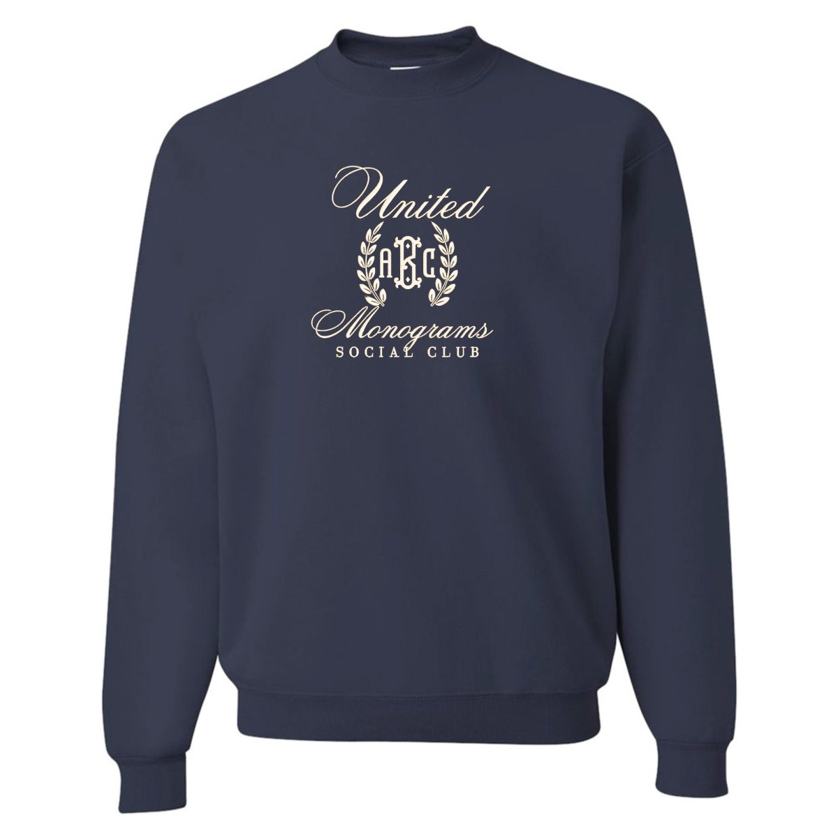 Monogrammed 'UM Social Club' Embroidered Sweatshirt - United Monograms