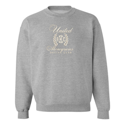 Monogrammed 'UM Social Club' Embroidered Sweatshirt - United Monograms