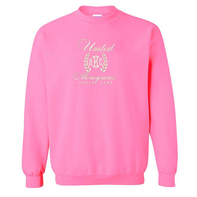 Monogrammed 'UM Social Club' Embroidered Sweatshirt - United Monograms