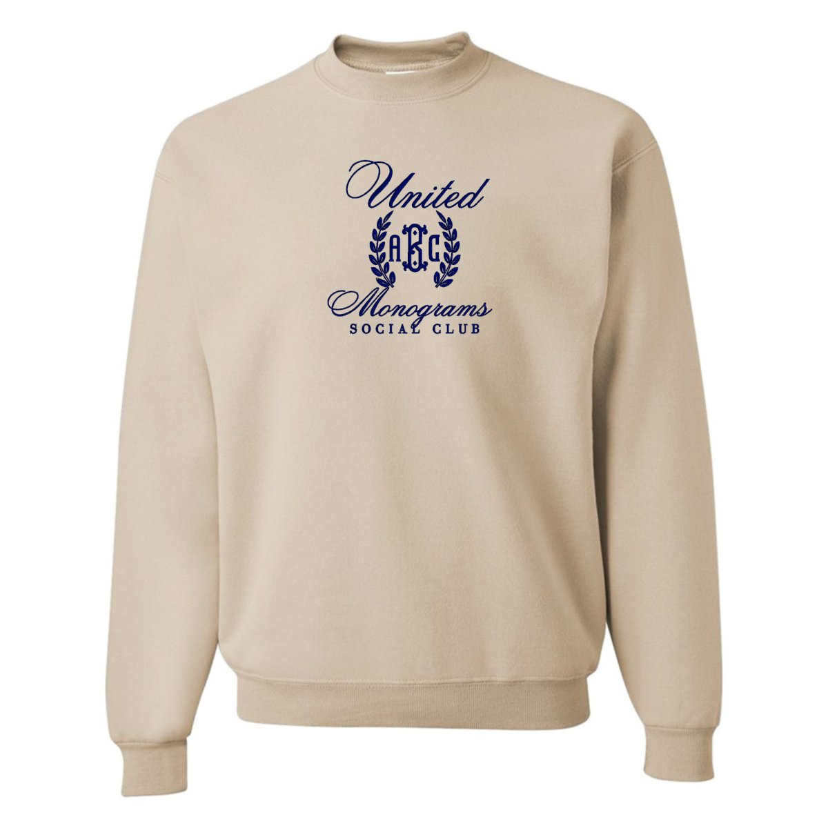 Monogrammed 'UM Social Club' Embroidered Sweatshirt - United Monograms