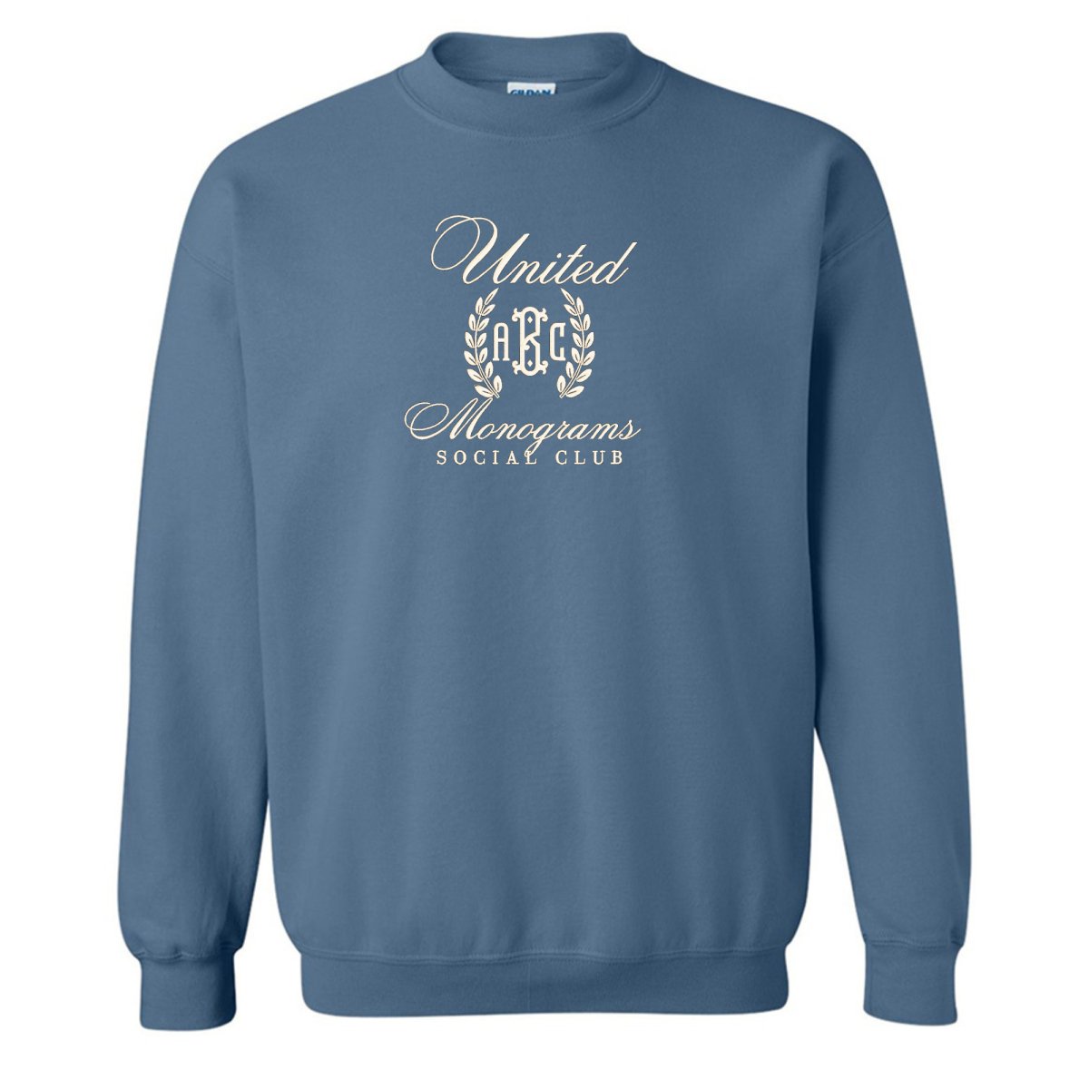 Monogrammed 'UM Social Club' Embroidered Sweatshirt - United Monograms