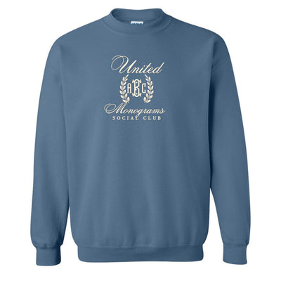 Monogrammed 'UM Social Club' Embroidered Sweatshirt - United Monograms