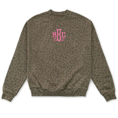 Monogrammed Vintage Leopard Crew – United Monograms